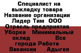 Специалист на выкладку товара › Название организации ­ Лидер Тим, ООО › Отрасль предприятия ­ Уборка › Минимальный оклад ­ 28 050 - Все города Работа » Вакансии   . Адыгея респ.,Адыгейск г.